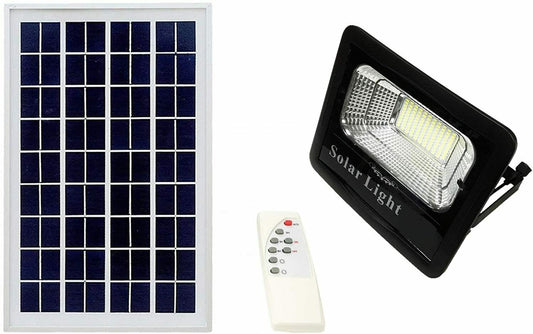 Faro LED SMD 40W watt con indicatore di carica pannello solare crepuscolare IP66.