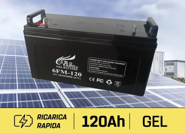 BATTERIA 120AH 12V AGM FOTOVOLTAICO ENERGIA SOLARE NAUTICA CAMPER