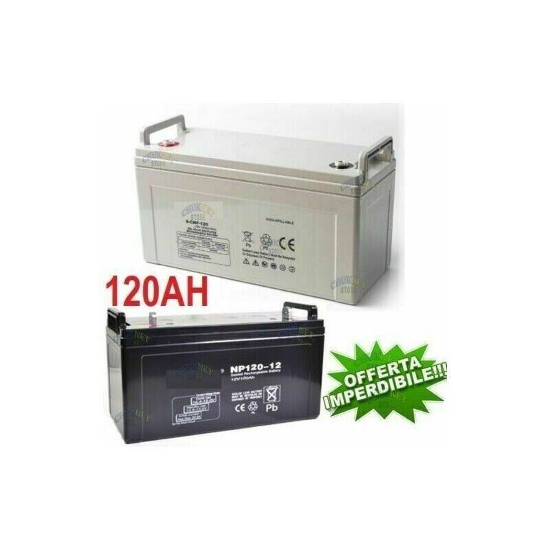 BATTERIA 120AH 12V AGM FOTOVOLTAICO ENERGIA SOLARE NAUTICA CAMPER