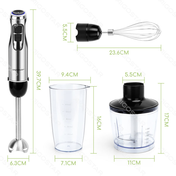 Hand blender set aigostar Set frullatore a immersione1000w