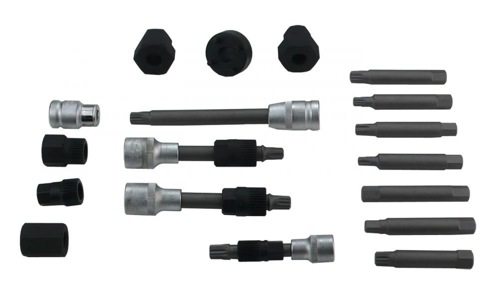 KIT DI CHIAVI 24 PEZZI PER SMONTAGGIO PULEGGIA E ALTERNATORE MOTORE AUTO 24 PZ